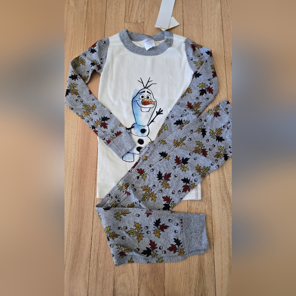 New Hanna Andersson Disney Frozen II Olaf PJs Pajamas Long Johns - Size 110 / 5